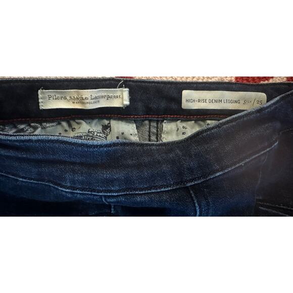 25 Anthropologie Pilcro Letterpress High-Rise Denim Leggings Jeans Pants Crop - Picture 6 of 6